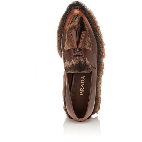 fur prada loafers.